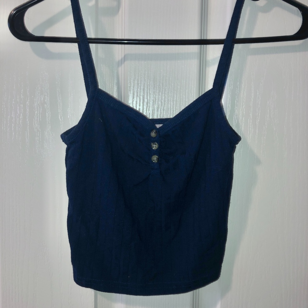 Top Shop navy tank crop top